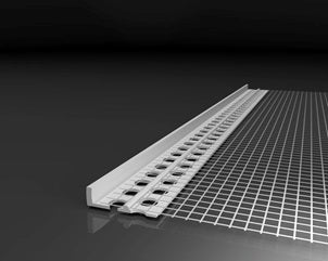 Profilo di battuta in PVC h 15mm Con Rete Bianca Cm 10 Barra Mt 2,5 (conf 50 Mt)